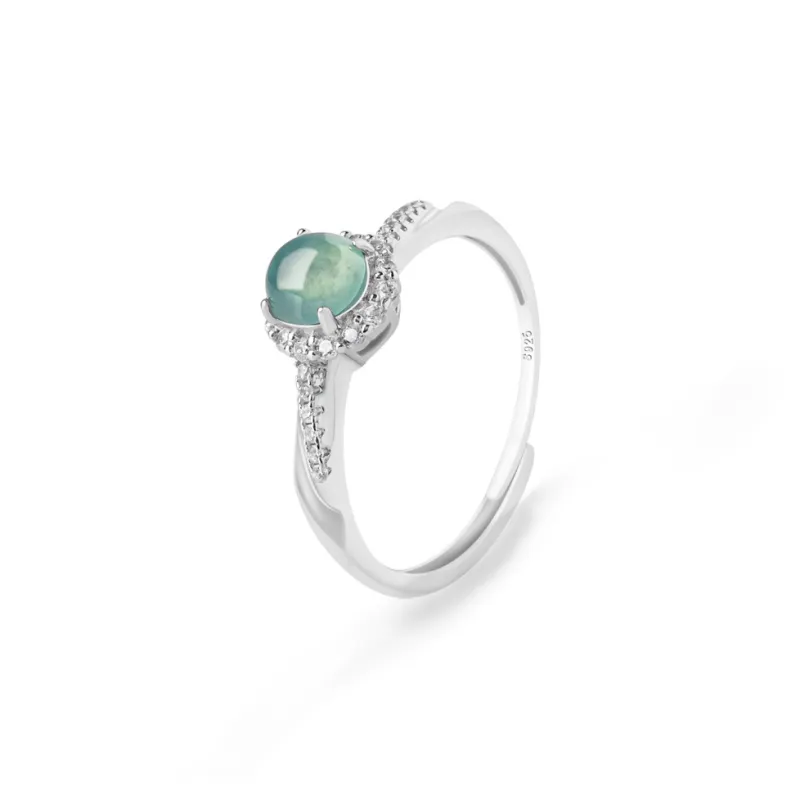 BYTHERE Ice Glutinous Jadeite Rings Women's-0
