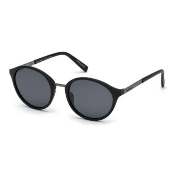 Timberland Plastic Metal Round Sunglasses Women's Black
