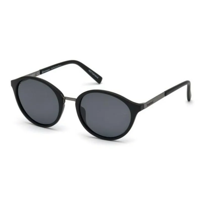 Timberland Plastic Metal Round Sunglasses Women's Black-0