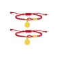 Fu Character Pendant Bracelet-Red+Red