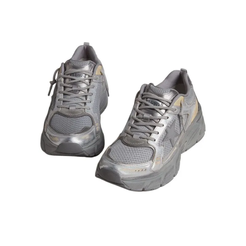 Golden Goose Lightstar Low-Top Casual Shoes Men's Silver-2