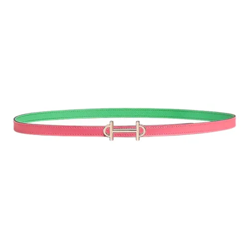 HERMES Leather Belts Women's Dujuan Pink/Comics Green