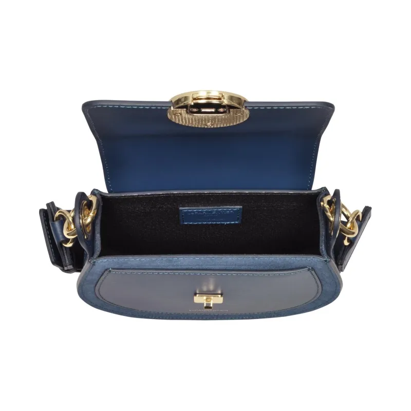 Le Parmentier Calfskin Suede Saddle Bag Crossbody Shoulder Bag Regular Women's Denim Blue-2