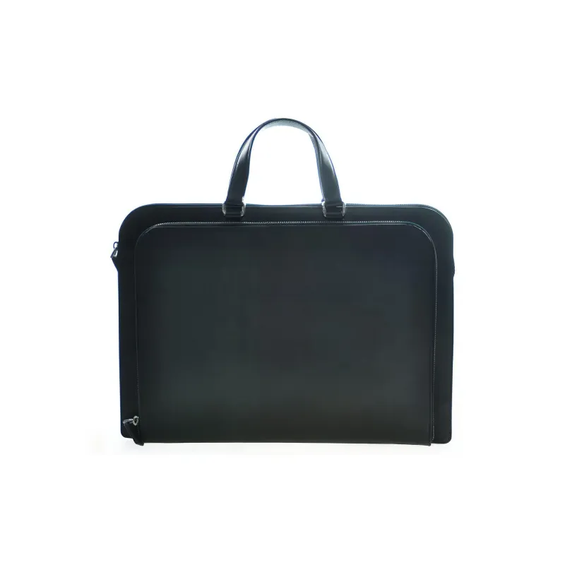 PRADA Cow Leather Shoulder Bag Crossbody Bag Handbag Briefcase Women's Black-3
