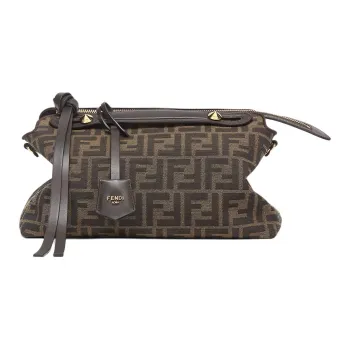 FENDI By The Way Series Polyester Handbag Medium Size Women's Brown
