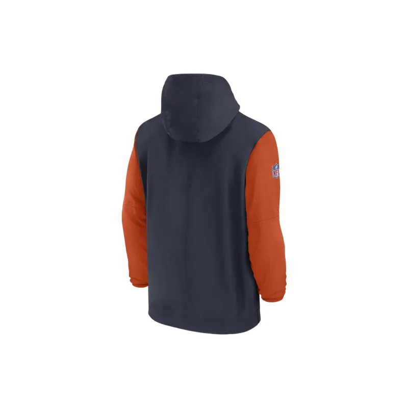Nike Chicago Bears Sideline Pre Game Player Men's Nike Nfl 1/2 Zip Hooded Jacket-1