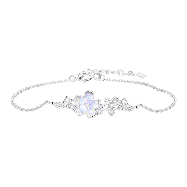 Muyan Colored Glaze Aurora Cherry Blossom Necklace Women's-1