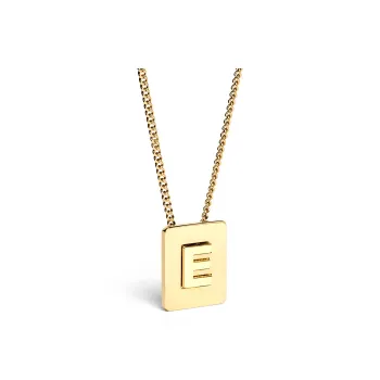 CELINE Alphabet E Necklace In Brass With Gold Finish