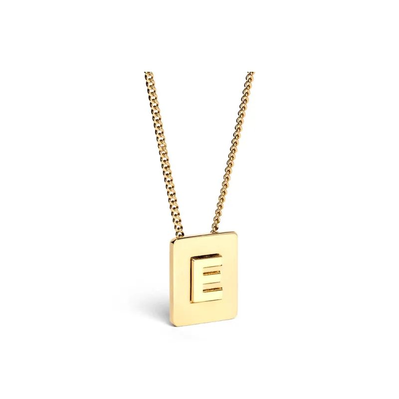CELINE Alphabet E Necklace In Brass With Gold Finish-0