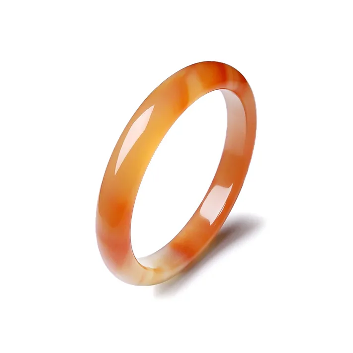 Artisan Lock Heart Jade Chalcedony Bangles Women's-0