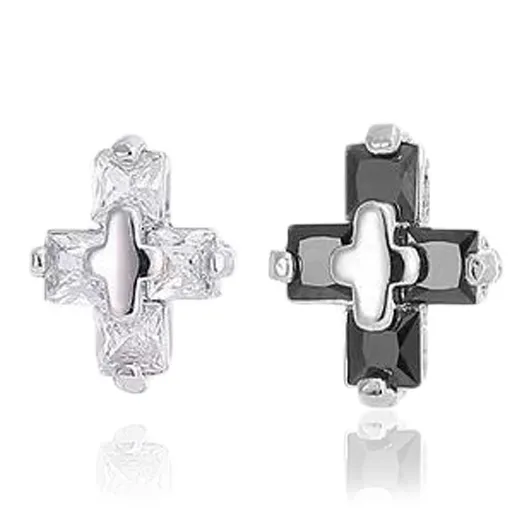 Jingleo S925 Silver Jade Stud Earrings Unisex Crystal-2