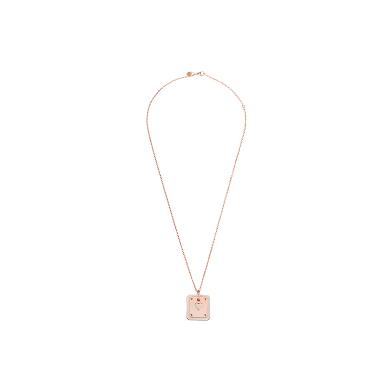 HERMES As De Coeur Necklaces Women's Gray White-2