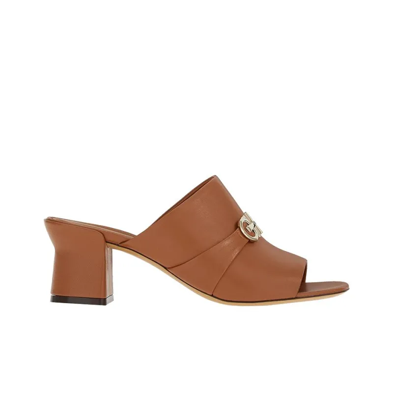 FERRAGAMO Double Gancini Leather Mules-1