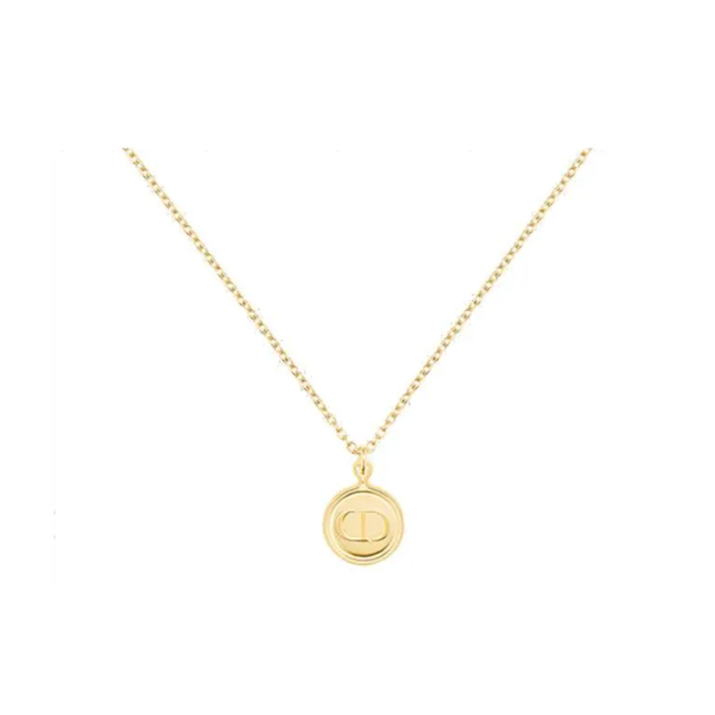 DIOR Classic CD Necklace Series Metal Necklaces Women's-0