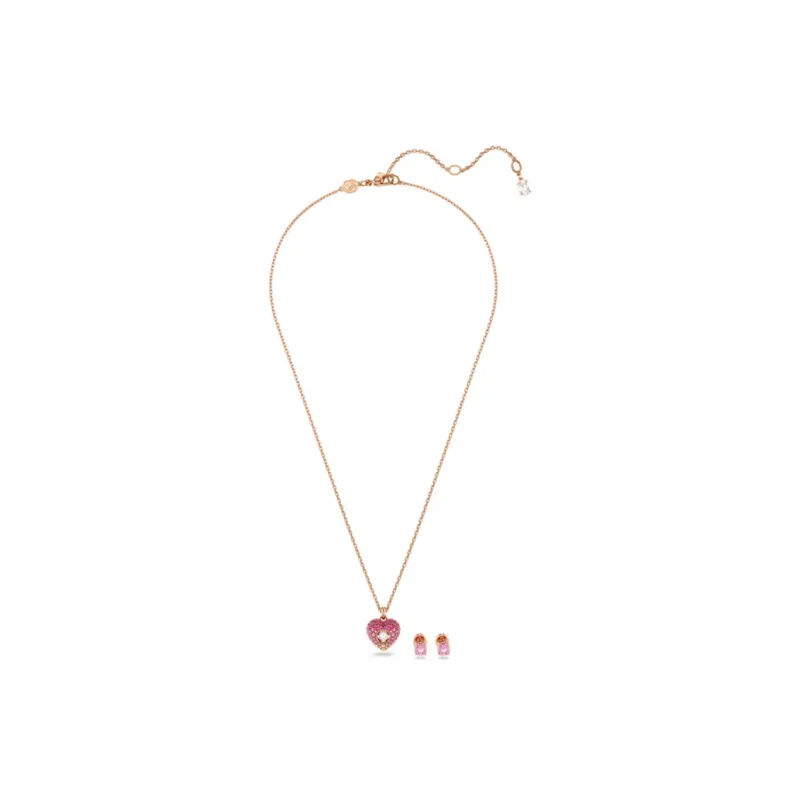 Swarovski Hyperbola Synthetic Cubic Zirconia, Faux Crystal, Rose Gold Tone Plated Necklaces Women's Rose Gold-2