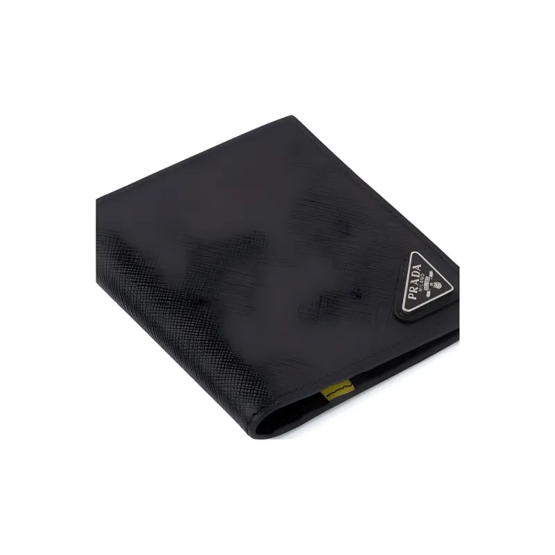 PRADA Genuine Leather Wallet Men's Black-2