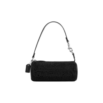 COACH Nolita Fabric With Cow Leather Portable Crossbody Cylinder Bag, Shoulder Bag Trumpets Women's Black