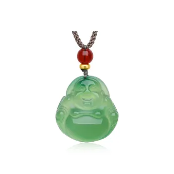Cuiya Golden Building Chalcedony Jade Pendants Unisex Chalcedony