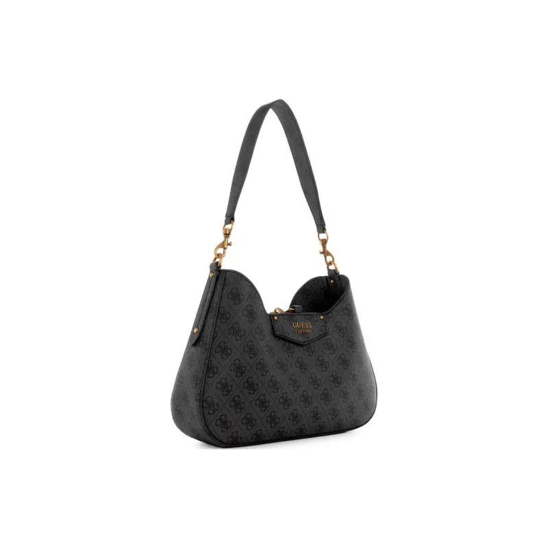 GUESS Artificial Leather Hobo Bag Shoulder Bag Handbag Shoulder Bag Regular Women's Black-0
