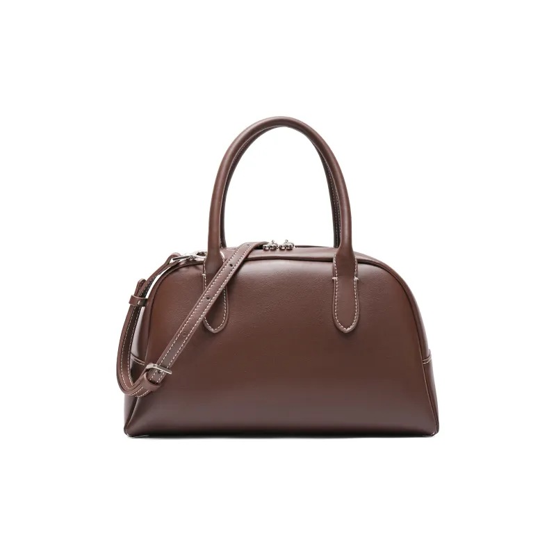 BELLE Cow Split Leather With Artificial Leather Handbag Regular Women's Coffee/Black-0