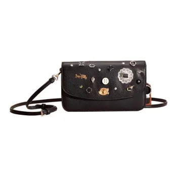 COACH Hayden Leather Envelope Bag, Shoulder Bag, Crossbody Bag Small Size Women's Black