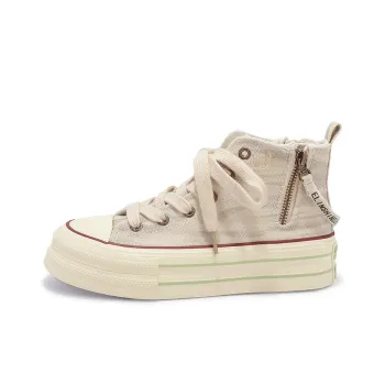SNXR Anti Slip Wear Resistant Mid Top Canvas Shoes Women's Starlight Gold