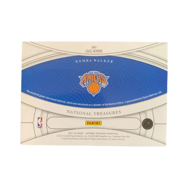 PANINI 2021 22 Knicks Kemba Walker National Treasure Small Window Jersey 86/99 Card Pass Through Sports Cards 1 Pc-3