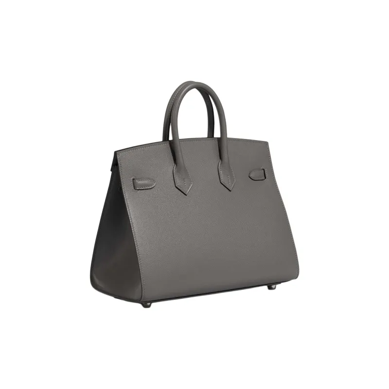 HERMES Birkin Madame Leather Handbag Women's 0L Grismeyer Cumulus Gray-2