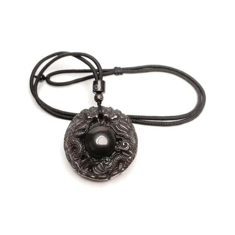 MOUNTAINS AND MANS Obsidian Charms / Pendants Unisex-6