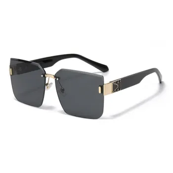 SOMAN Metal PC Irregular Shape Sunglasses Unisex Black Tea Brown White Green Milk Coffee