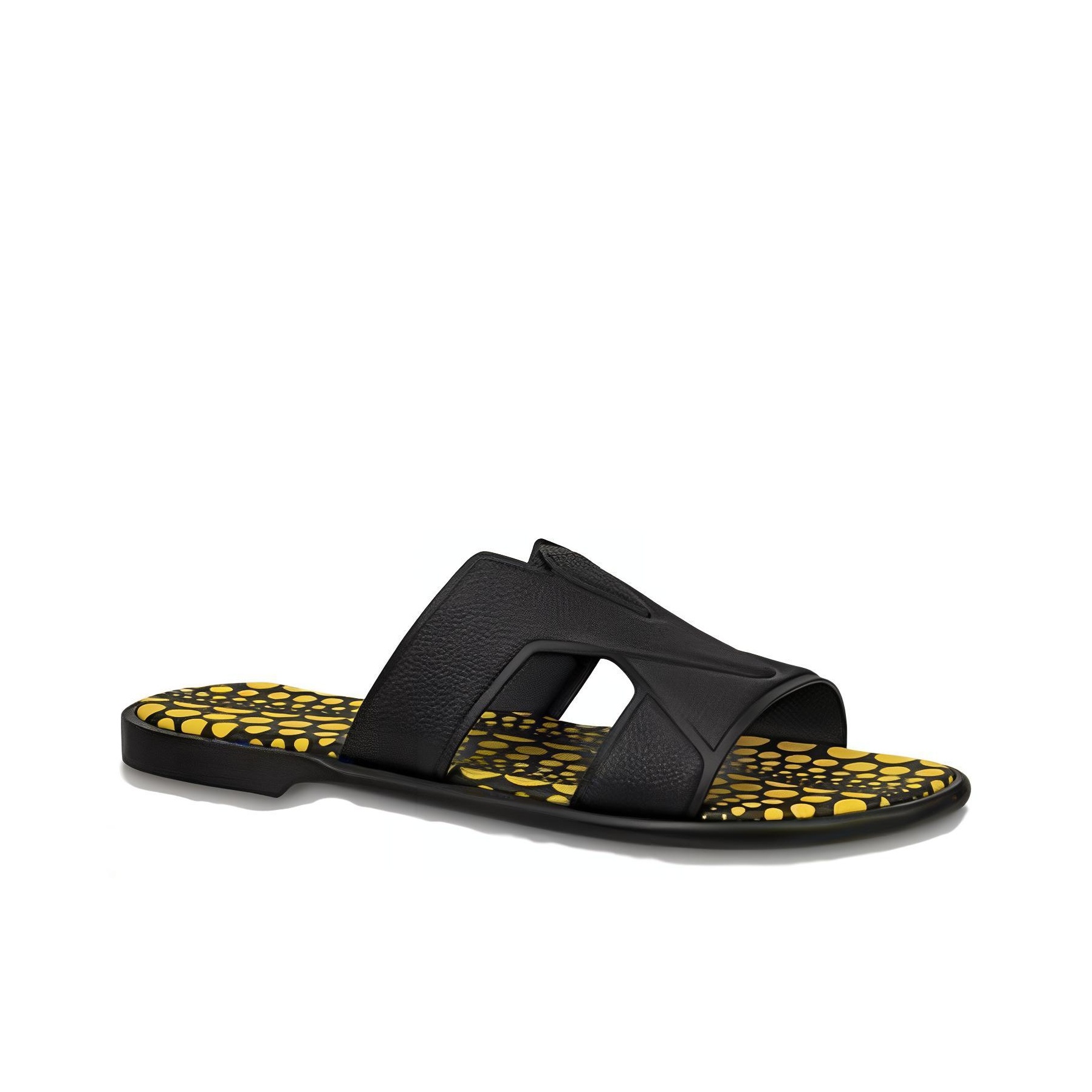 Yayoi Kusama X LOUIS VUITTON Slide Slippers Men Black Yellow