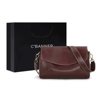 C°BANNER Cow Leather With Synthetic Leather Shoulder Bag Regular Women's Wine Coffee/Ecru