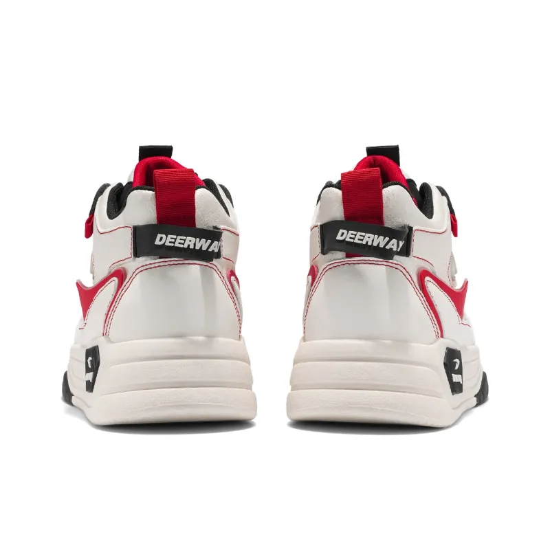 DEERWAY Thermal Abrasion Resistant Lightweight Mid Top Height Increasing Stylish Skateboarding Shoes Men's-3