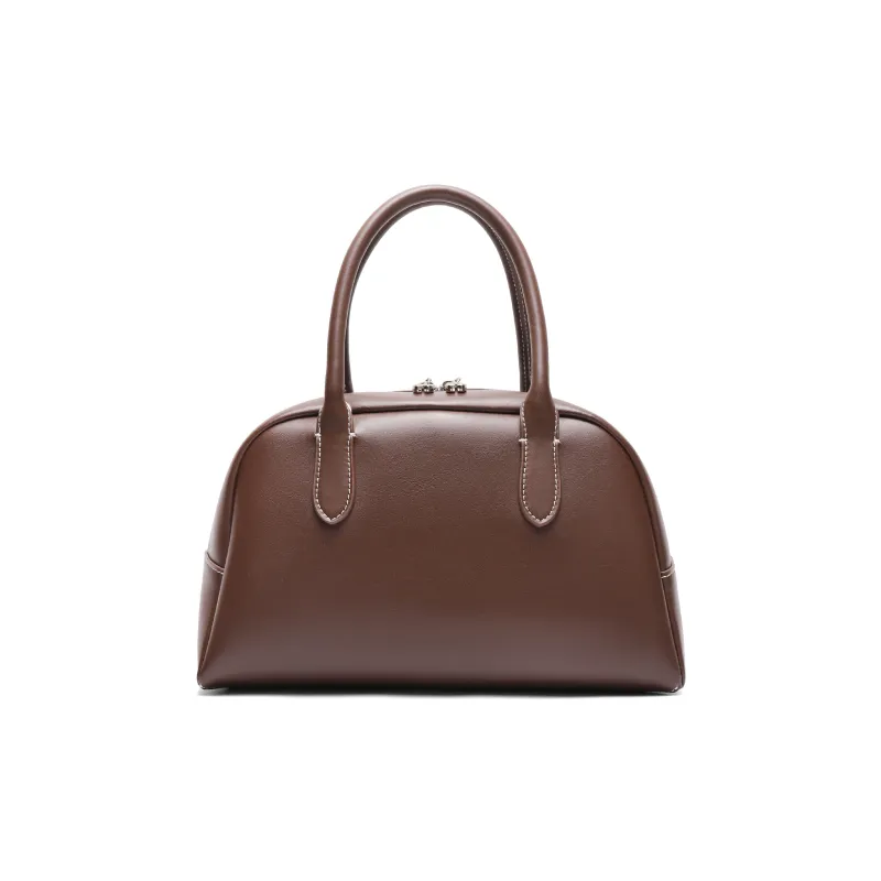 BELLE Cow Split Leather With Artificial Leather Handbag Regular Women's Coffee/Black-1