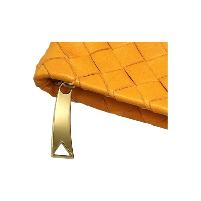 Bottega Veneta Nappa Leather Clutch Women's Orange-5