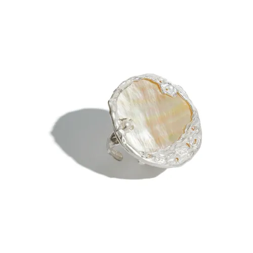 M.Wong Handmade Inlay Mother Of Pearl 925 Sterling Silver Pearl Advanced Sensory Ring Band Women's