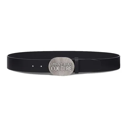 VERSACE JEANS COUTURE Leather Belts Unisex Black/Silver