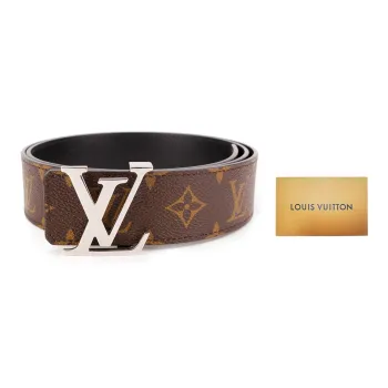 LOUIS VUITTON Lv Initiales Silver Buckle Belt Monogram 40mm