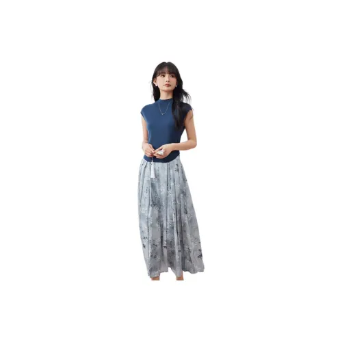 Love to serve Two Piece Skirt Sets Women's Dark Blue