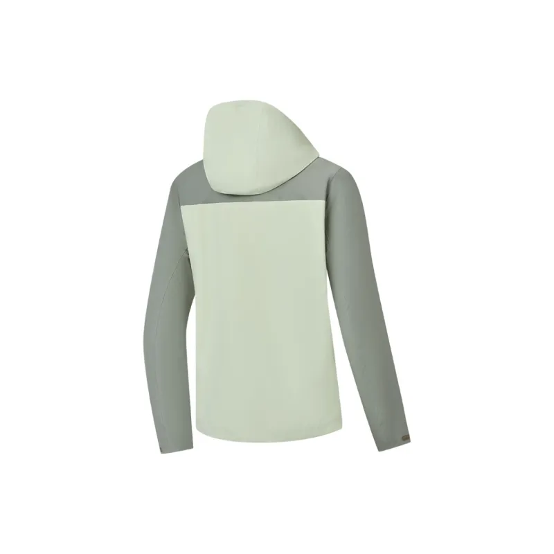 QIAODAN Mountain God Series Windbreaker Jackets Women's Aqua Embroidery Green/Slate Green-3