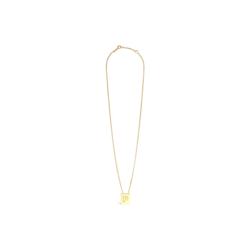 CELINE Alphabet P Necklace In Brass With Gold Finish-1