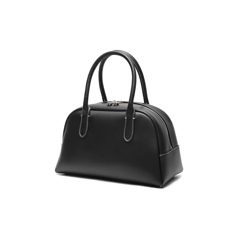 BELLE Cow Split Leather With Artificial Leather Handbag Regular Women's Coffee/Black-9