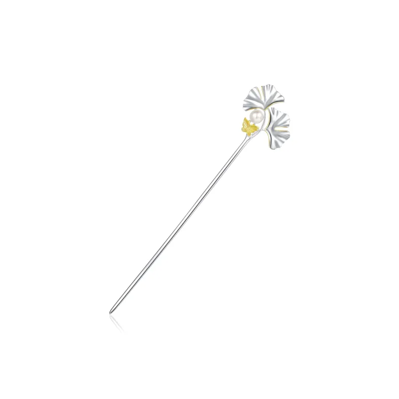 MOLADY S925 Silver Freshwater Pearl Hairpins Women's-0