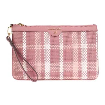 MICHAEL KORS Jet Set Charm Cow Leather Clutch Large Size Women's Pink