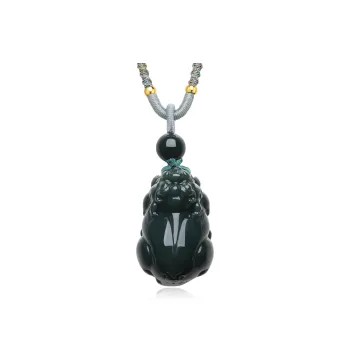 Cuiya Golden Building Hetian Jade Pendants Unisex Pale Greenish White Jade