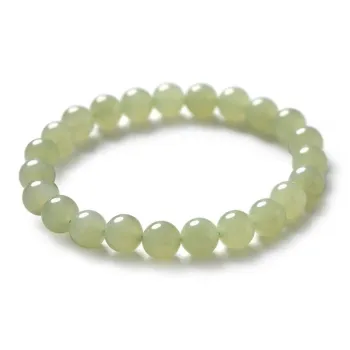 Cuizu Hetian Jade Bracelets Unisex Pale Greenish-White Jade