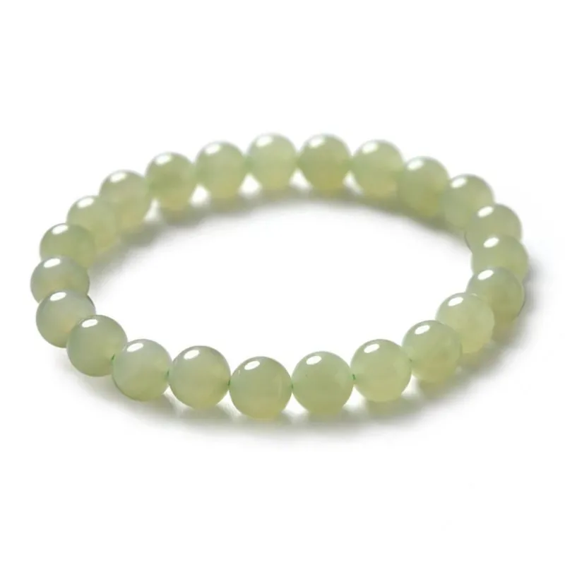 Cuizu Hetian Jade Bracelets Unisex Pale Greenish White Jade-0