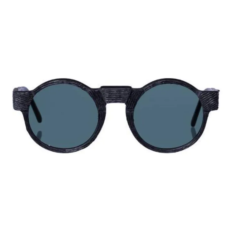 KUBORAUM Acetate Round Sunglasses Unisex Black-1