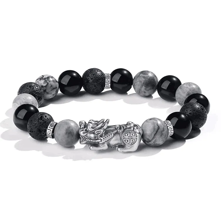 ZOKS Map Stone Jade Bracelets Men's-0