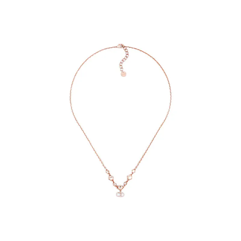 DIOR Metal, Crystal Necklaces Women's Rose Gold-1